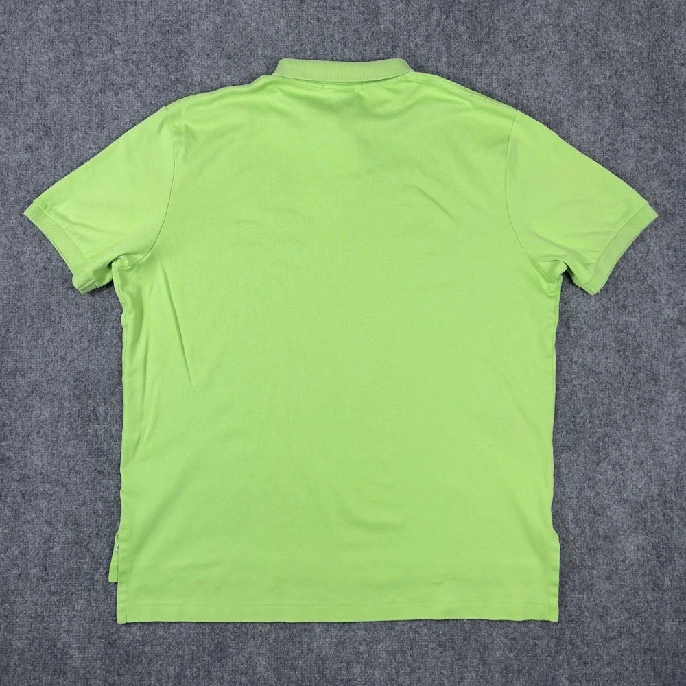Vtg Polo Ralph Lauren Polo Shirt Mens XL Lime Green Pink Pony Logo Short Sleeve